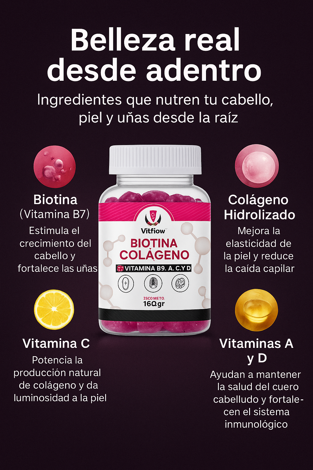 GOMITAS BIOTINA MAS COLAGENO